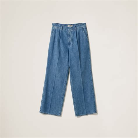 jeansy miu miu|miu denim pants.